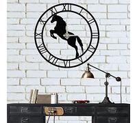 DEKADRON Decorazione da parete in metallo, orologio a cavallo, decorazione per la casa, cartello da parete, orologio da parete in metallo, decorazione per interni, da appendere per interni ed esterni