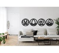 DEKADRON Decorazione da parete in metallo, set di quattro elementi, decorazione per la casa e il soggiorno, cartello da parete, arte da parete in metallo, decorazione per interni ed esterni, da