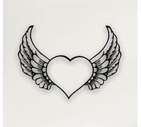 DEKADRON Decorazione murale, metallo, cuore d'angelo, decorazione murale - 75 x 53 cm