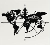 Dekadron metal World Map Wall Art mappa del mondo montagne 3D parete silhouette da parete in metallo Home Office camera da letto soggiorno decorazione 40W x 30H 101x76cm