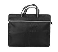 Dekaim Borsa Portadocumenti Portatile in Tessuto Oxford Impermeabile, Cartella con Cerniera per Fisarmoniche Portatili, Organizzatore di Documenti per Riunioni di Lavoro con Cerniera(Nero)