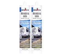 Dekalin, 2 tubi di sigillante da 290 ml ognuno, grigio chiaro per telai, scarichi o caravan e portelli camper