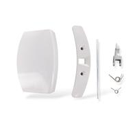 Dekarox Maniglia per porta con naso di chiusura per AEG Electrolux Zanussi 405508700/3 4055087003 100 x 60 x 25 mm, in plastica bianca per lavatrice asciugatrice come AEG Lavamat