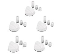DEKAROX Set di 5 manopole di colore bianco, diametro 42 mm, con adattatori 6 mm/8 mm, universali per quasi tutti i fornelli a gas