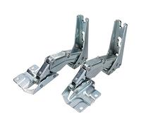 DEKAROX Set di cerniere per porta, 2 pezzi, compatibili con Bosch Siemens Neff 12004051, cerniere di ricambio superiore e inferiore in acciaio zincato per frigorifero congelatore