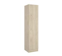 DEKIT GRUPO RIMOBEL Essen - Armadio guardaroba a 1 porta, 2 ripiani e barra appendiabiti - Naturale - 184x41x52 cm