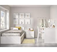 DEKIT GRUPO RIMOBEL Letto Estraibile, melamina, Bianco/Naturale, 67 x 95.8 x 194.8