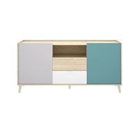 DEKIT GRUPO RIMOBEL Nova Credenza in legno, naturale/smeraldo, 60 pezzi