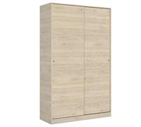 DEKIT GRUPO RIMOBEL SLIDE - Armadio a porte scorrevoli con barra appendiabiti e ripiani - Naturale - 204x120x50 cm