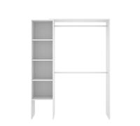 DEKIT Suit Armadio spogliatoio Aperto, Legno ingegnerizzato, Bianco, 187x140/110x40 cm