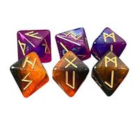 DEKKRYNFV 6pcs 8 lati Divinazione Previsione Gioco Dadi Exquisiti Polyhedral Runes Dadi Per Portatile Da Tavolo Intrattenimento Star Night Game