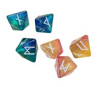 DEKKRYNFV 6pcs 8 lati Divinazione Previsione Gioco Dadi Exquisiti Polyhedral Runes Dadi Per Portatile Da Tavolo Intrattenimento Star Night Game