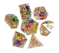 DEKKRYNFV 7pcs Cubo Poliedrico Della Resina Cubo Collezione Per Giochi Di Ruolo E Gioco D'azzardo Giochi RPG Gioco Da Tavolo Accessorio Per Giochi Di Ruolo