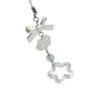 DEKKRYNFV Acrilico Stella Bead Bowknot Pendente Appeso Dolce Cool Phone Strap Bag Decorazione Hanging Lanyard per Ragazze Donne Telefono Portachiavi Cinghia per Chiavi Cartoon Charm Catena Bowknot