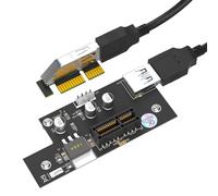 DEKKRYNFV Adattatore per Computer PCIE da 1X a 1X USB3.0 Cavo Prolunga Orizzontale Alimentazione PCIExpress Extender per Scheda Espansione Desktop da Ufficio