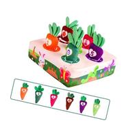 DEKKRYNFV Basella Tessuto per Bambini per Bambini 6-12 Mesi Game Carote Peluche Interattiva con Carta Assoluta E Tessuti Colorati A Forma Autobus Calmante Giocattolo