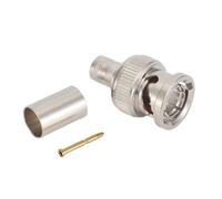 DEKKRYNFV BNC RG58 RG59 RG60 Adattatore di Trasferimento Metallo Maschio Crimp Connessione In Uffici CCTV Camera Connettori 1PC BNC Connettore