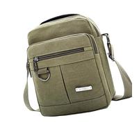 DEKKRYNFV Borsa a tracolla da uomo casual in tela per lavoro e tempo libero con ampio spazio di archiviazione piccola borsa a tracolla borsa laterale moda messenger, Verde, One Size