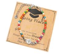 DEKKRYNFV Bracciale Laurea Per Pietre Preziose Gioielli Perle Regolabili Regali Inizio Per Un Universitario Con Regali In Scatola Gemme Pietre Gioielli Braccialette Perle