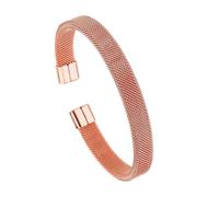DEKKRYNFV Bracciale rigido minimalista a forma di C in acciaio inox, leggero, unisex, a forma di C, per coppie, antiruggine, design a maglia, Misura unica, come descritto