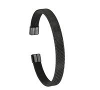 DEKKRYNFV Bracciale rigido minimalista a forma di C in acciaio inox, leggero, unisex, a forma di C, per coppie, antiruggine, design a maglia, Misura unica, come descritto