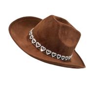 DEKKRYNFV Cappelli antichi per uomo donna cappello Fedora a tesa larga per festival musicali equitazione campeggio copricapo festa essenziale regolabile cappelli da cowboy