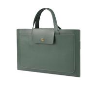 DEKKRYNFV Cartelle regolabili per laptop con rivestimento in velluto antigraffio tasche multiple e custodia per laptop in pelle PU, 33,5 cm (14"), Green