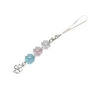 DEKKRYNFV Catena telefonica in rilievo alla moda quattro quadrifogli/tulipani perline portachiavi acrilico ciondolo borsa accessorio telefono per signore cavo notebook