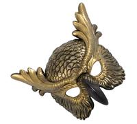 DEKKRYNFV Costume Da Mascherata A Mezzo Viso Con Gufo Dal Becco Piumato Per Feste Halloween Mardi Gras Cosplay Donna Uomo Accessori Maschera Animali A Mezzo Volto