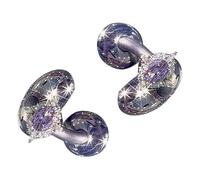 DEKKRYNFV Decorazioni per auricolari rimovibili Scintillante imitazione strass clip per orecchio aperto cuffie gioielli aggiornamenti viola strass clip per orecchie ornamenti