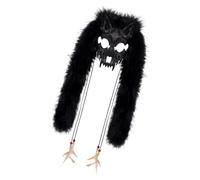 DEKKRYNFV Lupi mannari in finta pelliccia vichinghi volpi copricapo peloso animale maschera cosplay costumi per travestimento costume cosplay accessorio