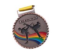 DEKKRYNFV Medaglie del premio del bronzo dell'argento dell'oro del metallo con i vincitori del nastro per i bambini adolescenti di evento delle aule dell'ufficio e della competizione di Taekwondo di