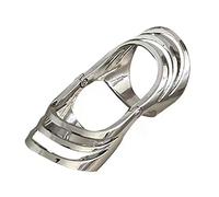 DEKKRYNFV Punk Hollow Rings Pieghevole Joint Fashion Wide Wrap Jewelry Wide Band Cocktail Wrap Wire Rings