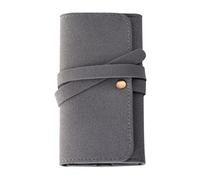 DEKKRYNFV Rotolo di gioielli in pelle Scomparti sicuri portatili per orecchini collana anelli Viaggio Storage Display Pouch Caso Gioielli portatili Rotoli Up Organizer Pouch