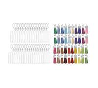 DEKKRYNFV Set di 40 portachiavi fatti a mano con cornice portafoto in acrilico trasparente con inserto per foto portachiavi con nappe accessori portachiavi nappe accessori portachiavi