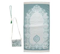 DEKKRYNFV Set di tappeti da preghiera musulmani islamici Eid regalo tappetino con borsa e perline da viaggio portatile per matrimoni set di tappeti musulmani con borsa e perline