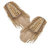 DEKKRYNFV Spalline in rilievo con strass e nappe a catena per giacche, abiti da teatro, esecutori di scena, spalline, spalline, spalline, Oro, 1 piece
