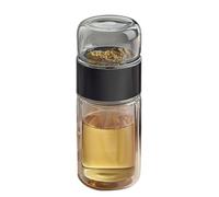 DEKKRYNFV Tazza per la separazione dell'acqua del tè incorporata nel colino a doppia parete in vetro borosilicato coperchio a prova di perdite per grande birra tazza da tè regalo