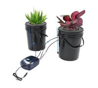 Dekltus Hydroponic System, DWC Hydroponics Grow System, 5 galloni di Coltura acque Profonde - 2 secchi e Kit di gocciolamento, System di Coltivazione idroponica per Fiori, Verdura, Frutta, 12 W