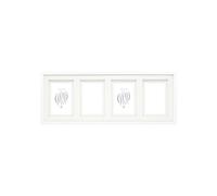 Deknudt Frames - Cornice per 4 foto - bianca - con doppio passepartout - dimensione immagine: 10 x 15 cm - in legno MDF - da appendere - multipla - incollaggio - S65KK1 P4 10 x 15 cm