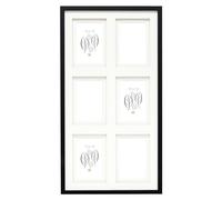 Deknudt Frames - Cornice per 6 foto - nera - con doppio passepartout - dimensione immagine: 10 x 15 cm - in legno MDF - da appendere - multipla - incollaggio - S65KK2 P6 10 x 15 cm