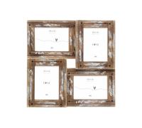 DEKNUDT Frames - Cornice portafoto multipla in legno galleggiante con finitura bianca per 4 foto, 10 x 15 cm, colore: marrone, cornice portafoto S67UD1P4