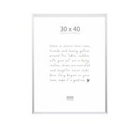 Deknudt Frames S029D1 - Cornice portafoto con finitura argentata opaca, in alluminio, per formato 30 x 40 cm, da appendere o appoggiare