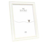 Deknudt Frames S221H1 21X29,7 Cornice portafoto, Modello Base, Legno, Bianco/Beige, 21 x 29,7 cm