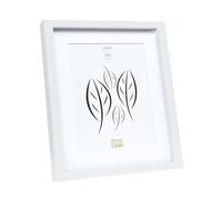 Deknudt Frames S40AK1-P1-24.0X30.0 - Portafoto Basic con passpartout, con modanatura alta, in legno/MDF, 32,7 x 26,7 x 3,5 cm, colore: bianco