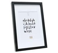 Deknudt Frames S40AK2-P1-20.0X30.0 - Portafoto Basic con passpartout, con modanatura alta, in legno/MDF, 32,4 x 22,4 x 2,96 cm, colore: nero