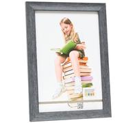 Deknudt Frames S43WF2-20.0X20.0 - Cornice portafoto in Resina Nera con Effetto a Righe, 25,2 x 25,2 x 1,6 cm