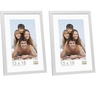 Deknudt Frames S44CD1-20.0X30.0 - Portafoto Basic in Legno e MDF, Dimensioni 20 x 30 cm, Colore: Argentato (Confezione da 2)