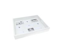 Deknudt Frames - Vassoio bianco con passepartout per 9 foto - 5 x (9 x 13 cm) e 4 x (9 x 9 cm) - formato vassoio 35 x 42 cm
