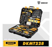 DEKO 228 pezzi chiave a tubo strumento di riparazione automatica pacchetto combinato set di strumenti misti kit di attrezzi manuali con custodia per cassetta degli attrezzi in plastica DKMT228